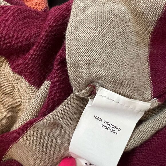 KENSIE Loose Knit Scoop Neck Striped Coral Long Sleeve Sweeter S - Picture 8 of 9